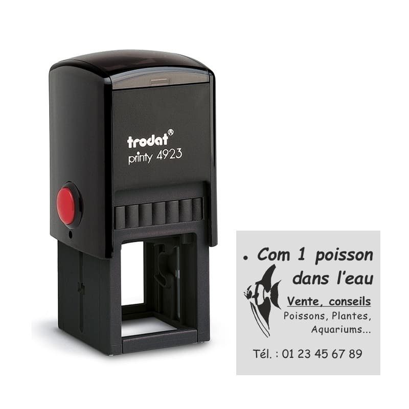 Tampon Texte Trodat 4923 6 Lignes Printy - 30X30 - Noir