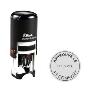 Tampon dateur rond Shiny R-524D - 2 + 2 lignes - 24mm