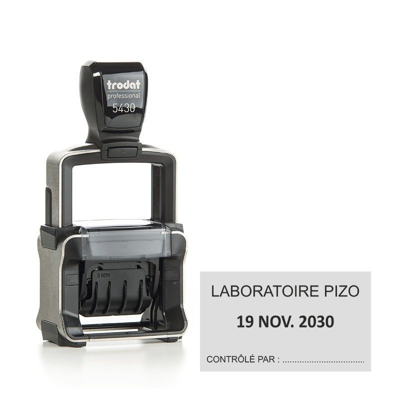 Tampon Dateur Trodat 5430 Metal Line 4.0 - 41X24 - Noir
