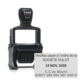 Tampon Dateur Trodat 5440 Metal Line 4.0 - 49X28 - Noir