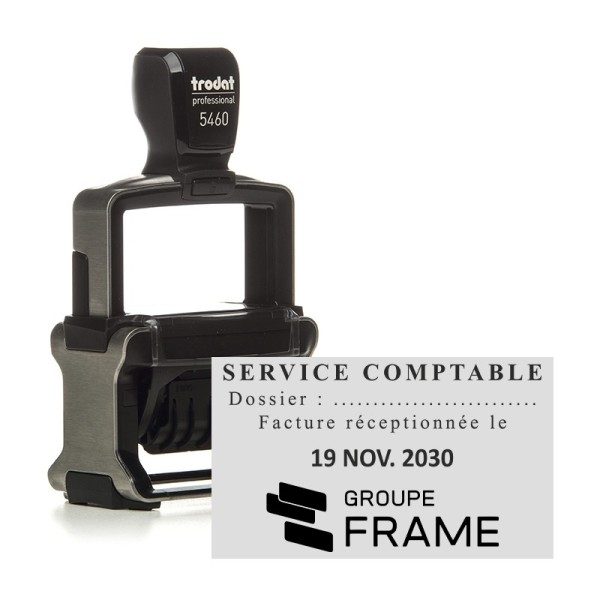 Tampon Dateur Trodat 5460 Metal Line 4.0 - 56X33 - Noir