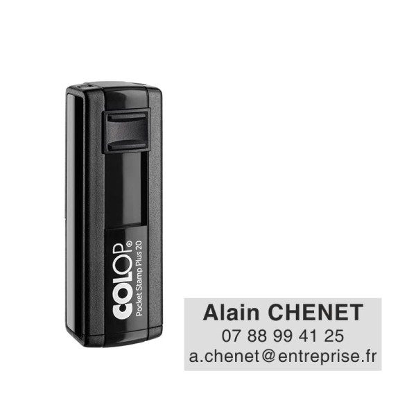 Tampon Colop Pocket Plus 20 - 3 lignes max. - 38x14 mm