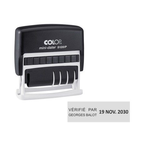 Tampon mini dateur Colop S120P - 2 lignes - 25x10mm