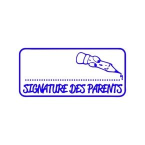 Tampon bleu "Signature des parents" Trodat 4912 - 47x18mm