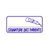 Tampon bleu "Signature des parents" Trodat 4912 - 47x18mm