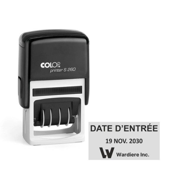 Tampon dateur Colop S260 - 1+1 lignes - 45x24mm