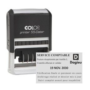 Tampon dateur Colop Printer 55 - 3+3 lignes - 60x40 mm