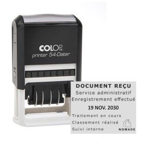 Tampon dateur Colop Printer 54 - 3+3 lignes - 50x40 mm