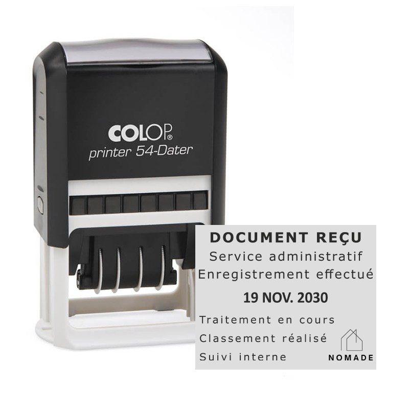 Tampon dateur Colop Printer 54 - 3+3 lignes - 50x40 mm