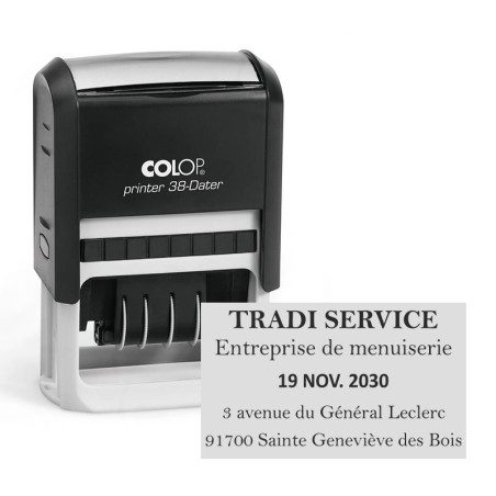 Tampon dateur Colop Printer 38 - 2+2 lignes - 56x33 mm