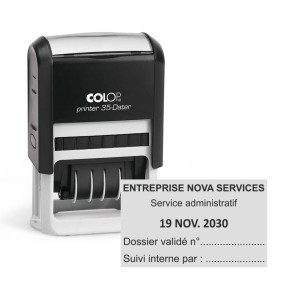 Tampon dateur Colop Printer 35 - 2+2 lignes - 50x30 mm