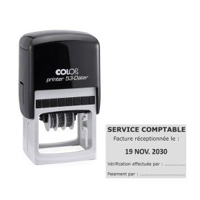 Tampon dateur Colop Printer 53 - 2+2 lignes - 42x30 mm