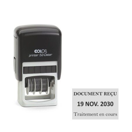 Tampon dateur Colop Printer 52 - 1+1 lignes - 30x20 mm