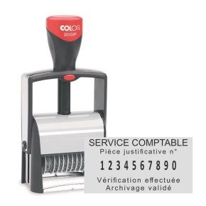 Tampon numéroteur Colop Classic Line 2010P - 10 bandes - 2+2 lignes - 58x30 mm