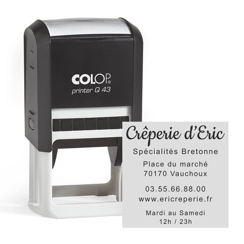 Tampon Colop Printer Line Q43 - 8 lignes max. - 43x43 mm