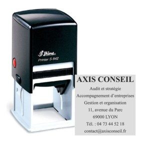 Tampon carré personnalisé Shiny S-542 - 8 lignes max - 42x42 mm