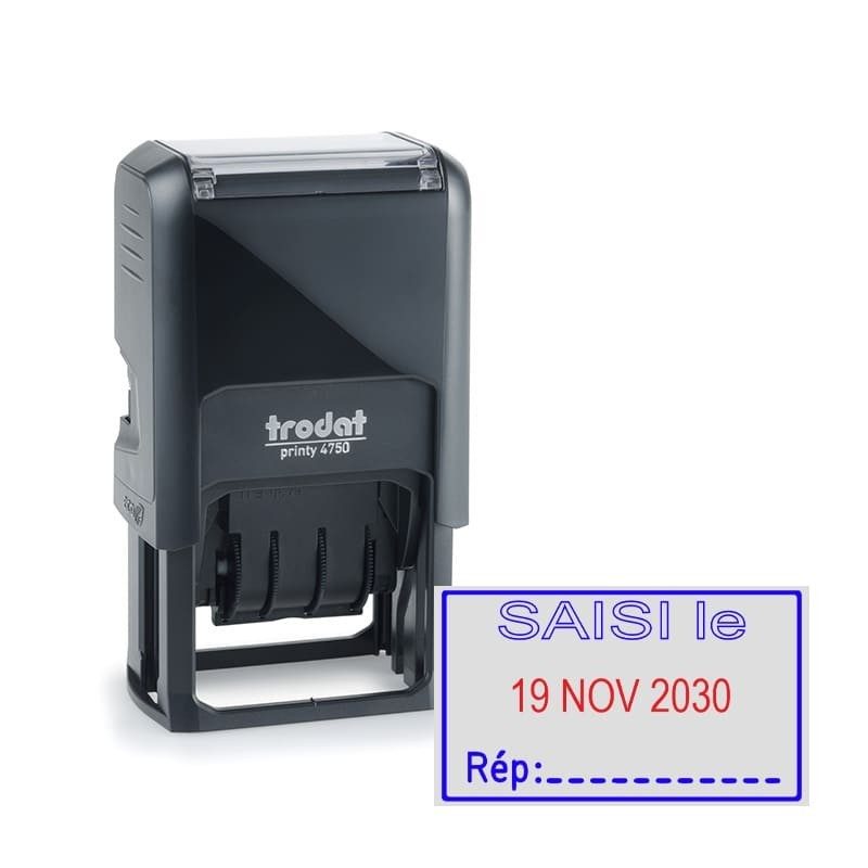Tampon Dateur Trodat 4750L3 - Saisi le - 41x24 mm