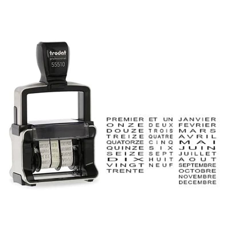 Tampon dateur Trodat 55510H Spécial Huissier - 48x4mm