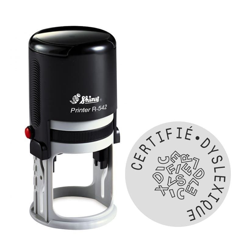 Tampon Certifié Dyslexique - rond Ø 42mm