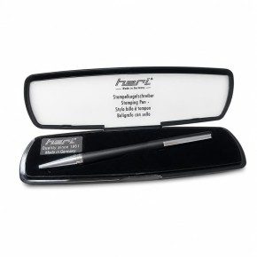 Tampon stylo Shiny 3021 DIAGONAL laqué noir mat - 2 lignes - 33x9mm