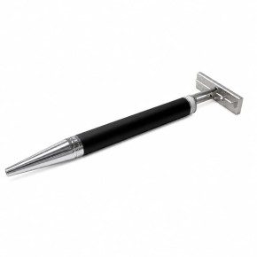 Tampon stylo Shiny 3021 DIAGONAL laqué noir mat - 2 lignes - 33x9mm