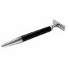 Tampon stylo Shiny 3021 DIAGONAL laqué noir mat - 2 lignes - 33x9mm
