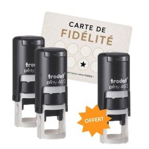 Pack de 3 tampons Trodat Printy 4612 - spécial carte de fidélité