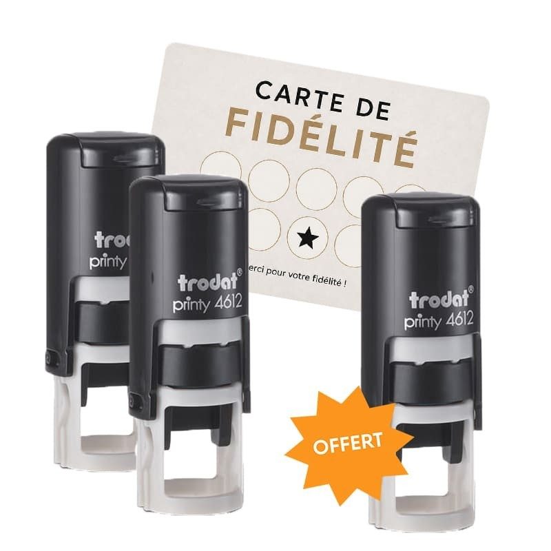 Pack de 3 tampons Trodat Printy 4612 - spécial carte de fidélité