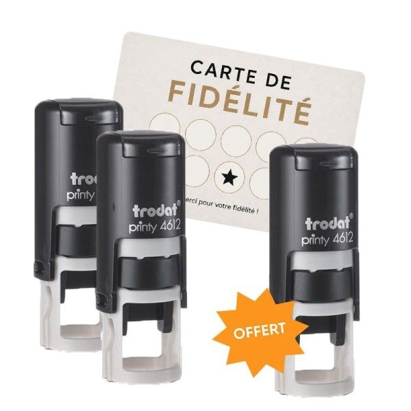 Pack de 3 tampons Trodat Printy 4612 - spécial carte de fidélité