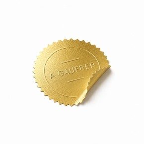 Etiquettes autocollantes 41mm⌀ pour pince à gaufrer - Or