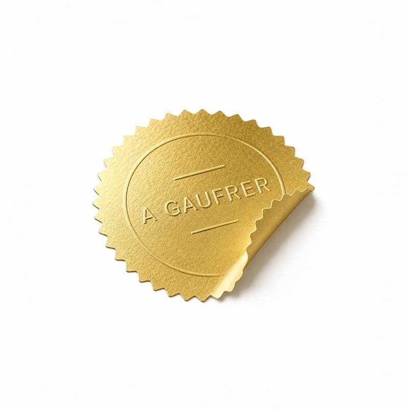 Etiquettes autocollantes 41mm⌀ pour pince à gaufrer - Or
