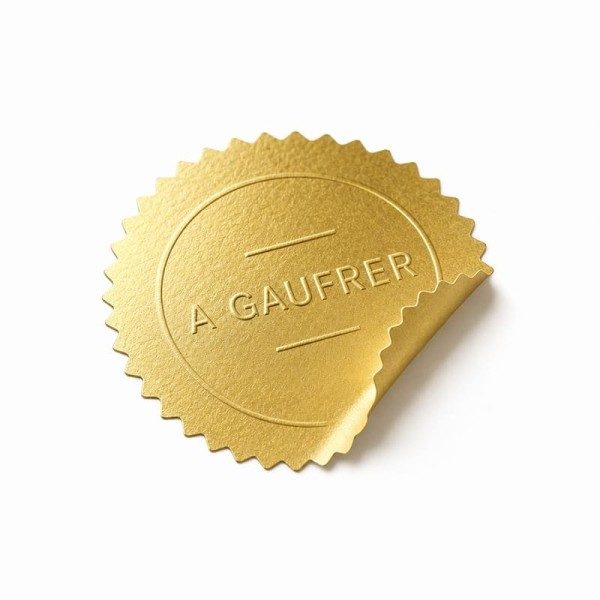 Etiquettes autocollantes 50mm⌀ pour pince à gaufrer - Or