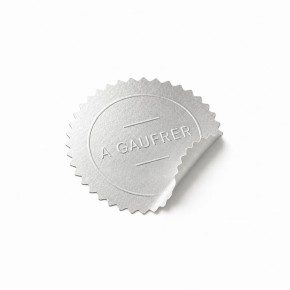 Etiquettes autocollantes 41mm⌀ pour pince à gaufrer - Argent