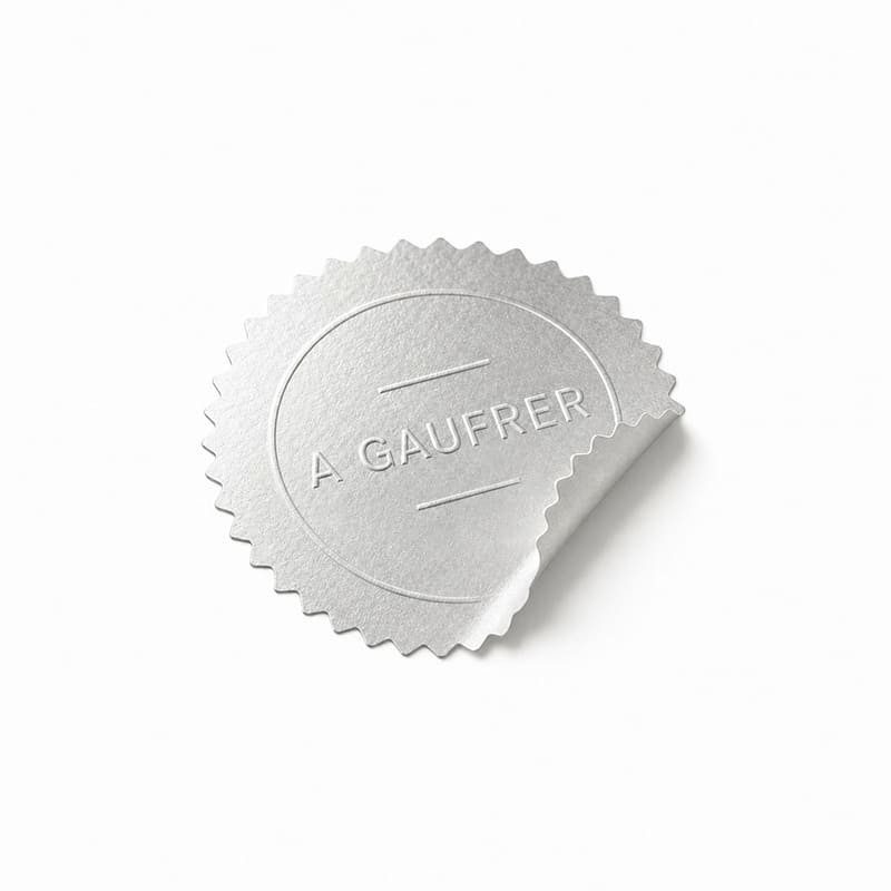 Etiquettes autocollantes 41mm⌀ pour pince à gaufrer - Argent