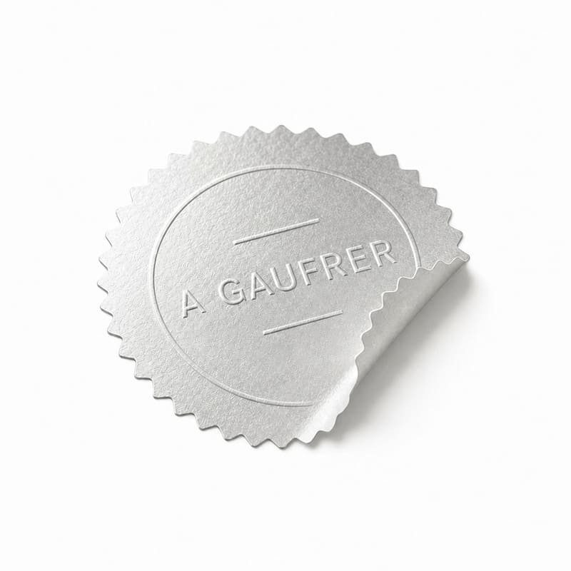 copie de Etiquettes autocollantes 41mm⌀ pour pince à gaufrer - Argent