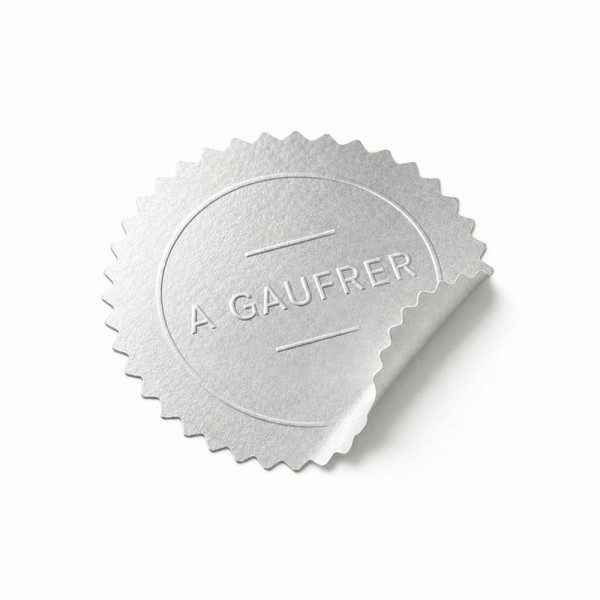 copie de Etiquettes autocollantes 41mm⌀ pour pince à gaufrer - Argent