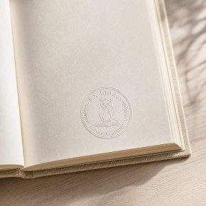 pince a gaufrer exlibris hibou livre TSEXL004