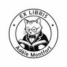 Pince à gaufrer personnalisée ex-libris chat costume lecture
