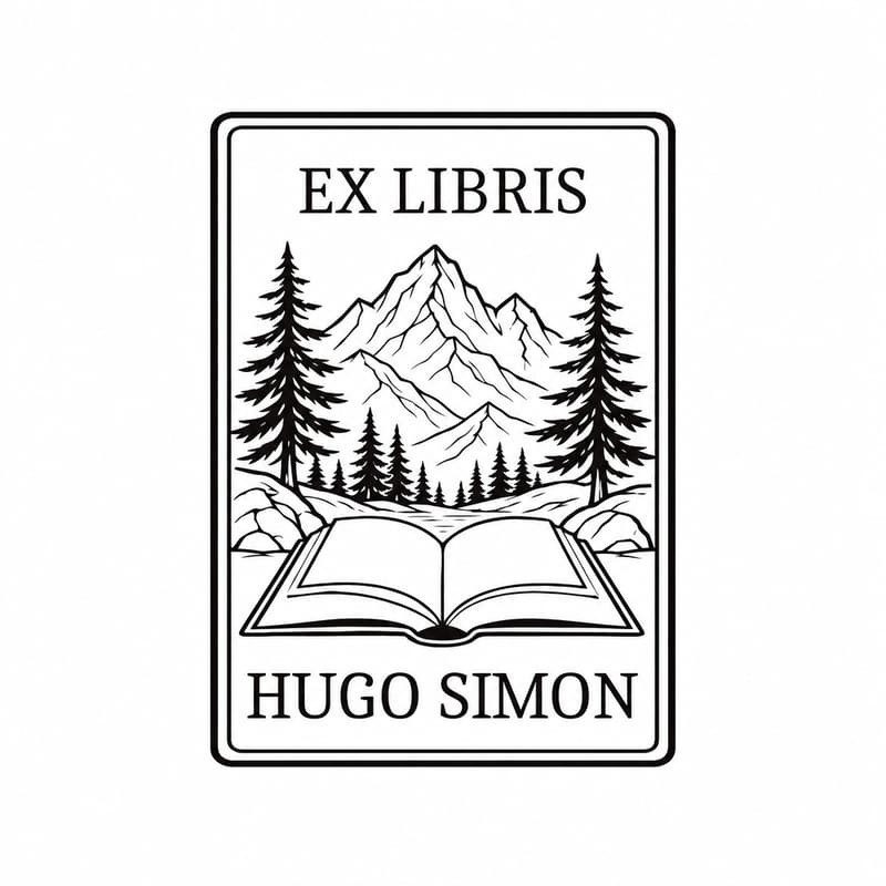 Pince à gaufrer personnalisée ex-libris montagne