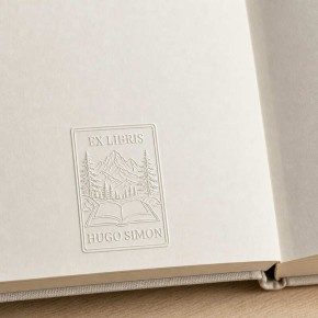 Pince à gaufrer personnalisée ex-libris montagne