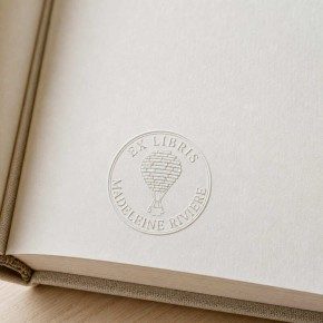 Pince à gaufrer personnalisée ex-libris montgolfière