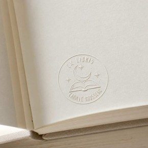 Pince à gaufrer personnalisée ex-libris lune