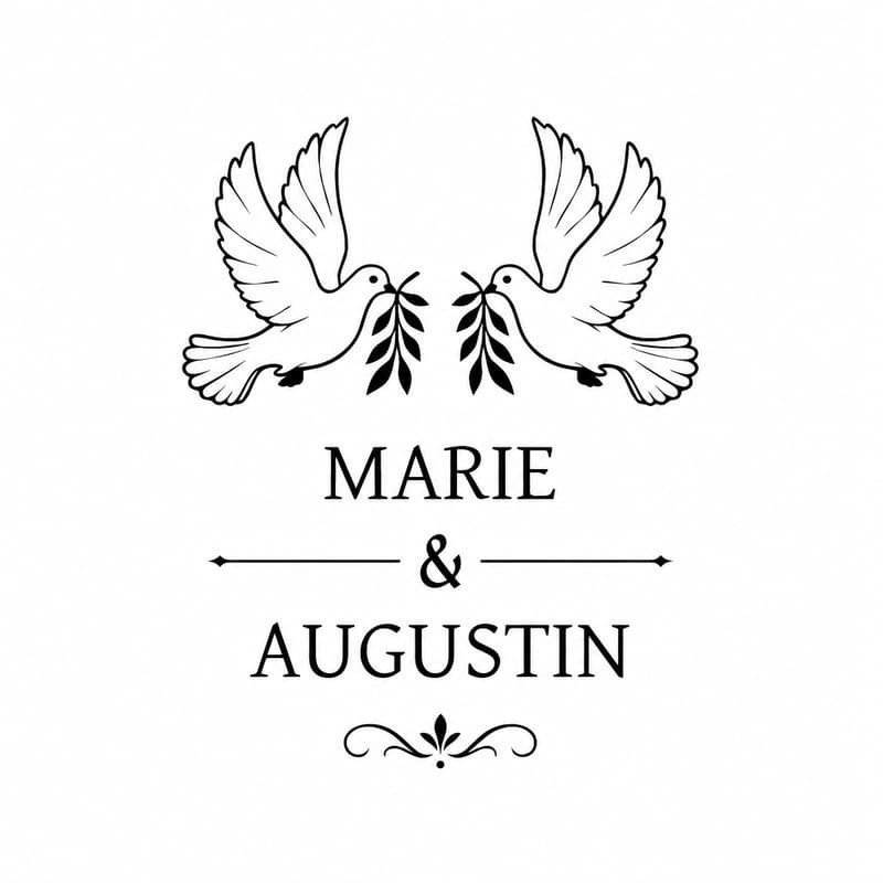 Pince à gaufrer mariage personnalisée colombes