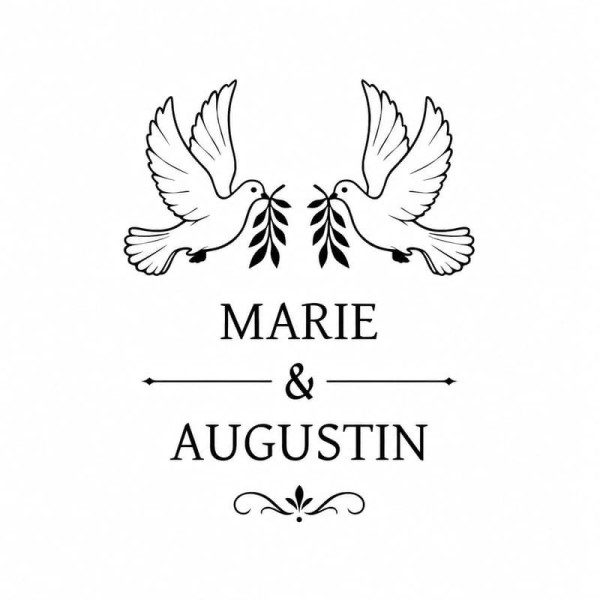 Pince à gaufrer mariage personnalisée colombes