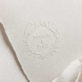 Pince à gaufrer mariage personnalisée oiseaux