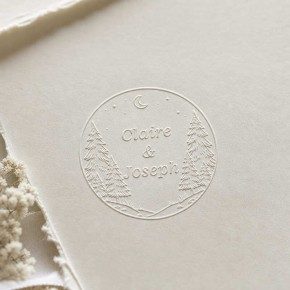 Pince à gaufrer mariage personnalisée forêt étoilée