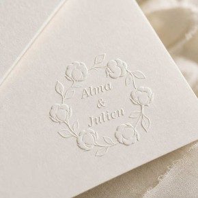 Pince à gaufrer mariage bohème personnalisée fleur de coton
