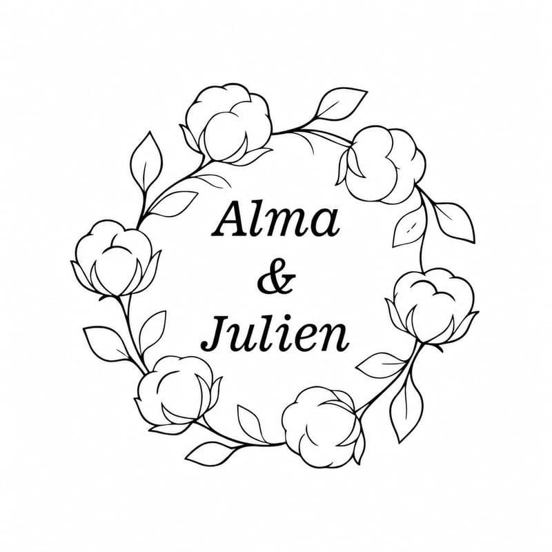 Pince à gaufrer mariage bohème personnalisée fleur de coton