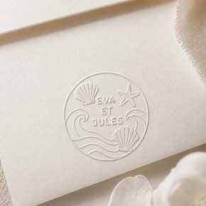 Pince à gaufrer mariage personnalisée coquillages
