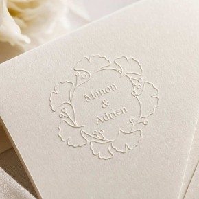 Pince à gaufrer mariage personnalisée couronne de feuilles